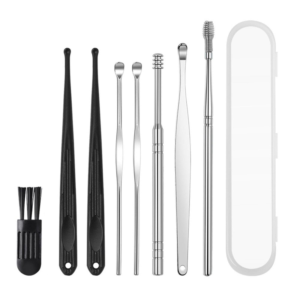 TENWEL 8-Piece Earpick Tool, Earpick Tool, Household Convenience, Cleaning Brush Earpick Spoon