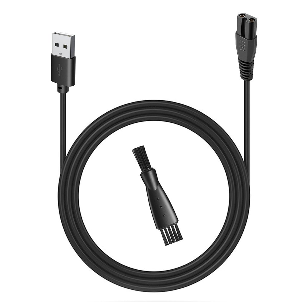 uijino USB Charging Cable Compatible with Wyklaus Charger Wyklaus Head Shaver Charger Wyklaus Head Shaver 7D Charger for Wyklaus Head Shaver 7D, 1 Cleaning Brush, 3.3ft Power Cord