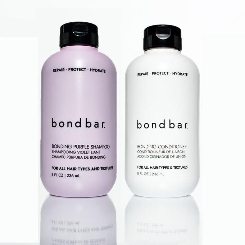 Bondbar Purple Brightening Shampoo & Conditioner, Lightened & Gray Hair, Neutralizes Brassiness, Repairs, Protects, Hydrates, Vegan, Cruelty-Free, 8 Fl. Oz