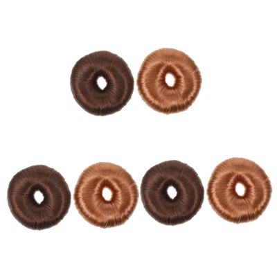 Beavorty 6pcs Donut Wig Hair Bun Makers Elastic Chignon Hair Rings Wedding Prom Play Bun Maker
