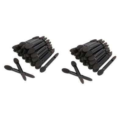 Beaupretty 200pcs Double-headed Eye Shadow Applicator Brush Black Sponge Makeup Tools for Travel Parties Daily Use Lightweight and Easy to Carry