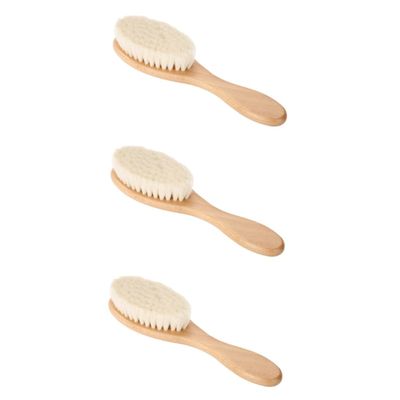 Beavorty 3pcs Men Beard Brush Hair Shave Brush for Styling Mustache Natural Handle