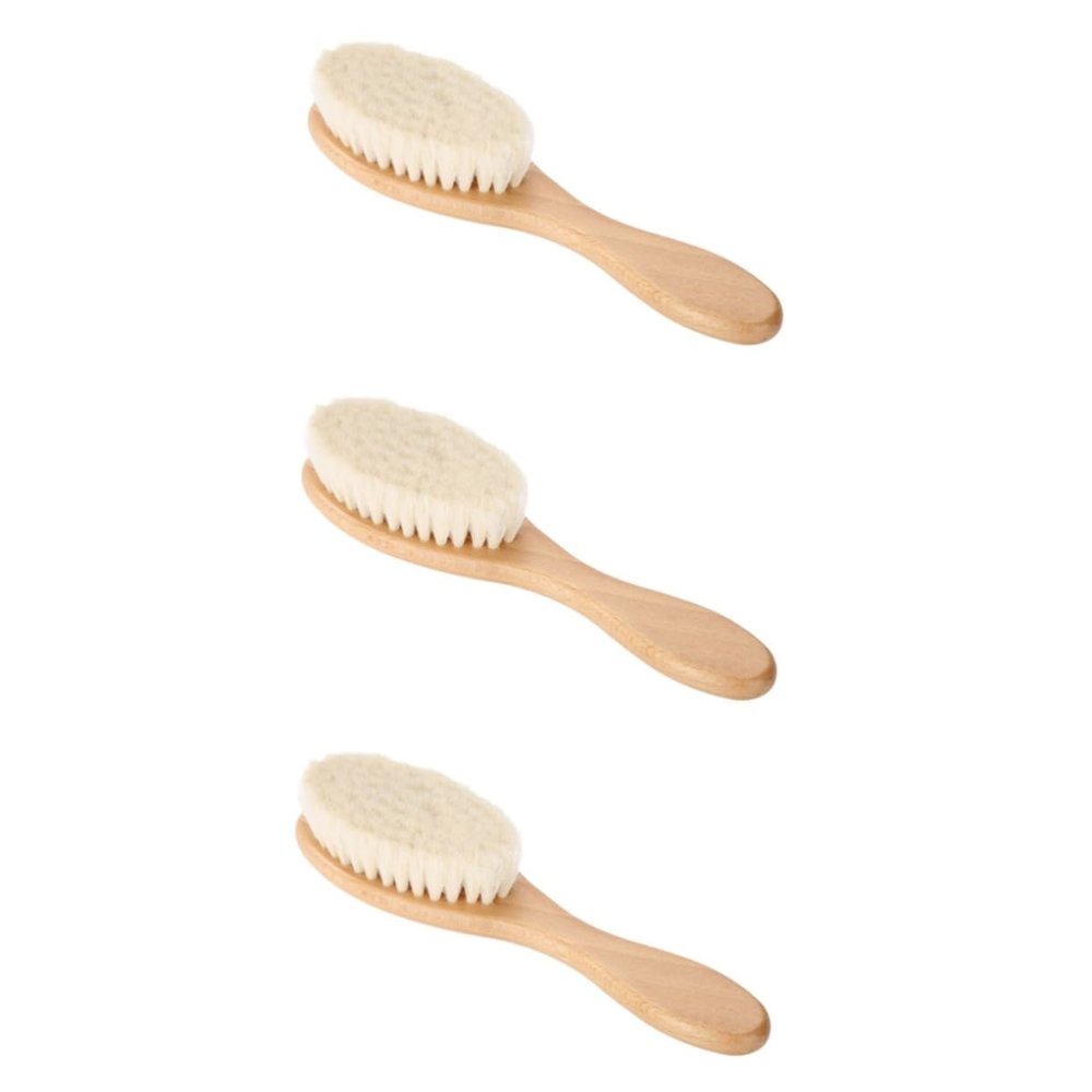Beavorty 3pcs Men Beard Brush Hair Shave Brush for Styling Mustache Natural Handle