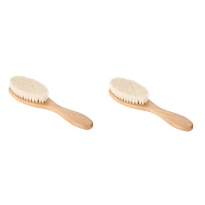 Beavorty 2pcs Natural Handle Beard Brush for Men Hair Brush for Curly Hair Mustache
