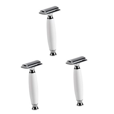 Beaupretty 3pcs Shape Manual Razor Holder Double-sided Men's Shaving Razor Vintage Shaving Machine and Portable Design