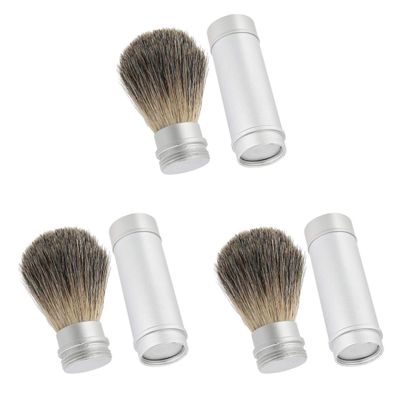 Beaupretty 3pcs Hair Shaving Brush Aluminum Handle for Men Cleansing Brush for Smooth Shaving