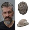 French Lace Front Mens Toupee European Human Hair Piece Bleached Knots Natural Hairline Men Hair System Toupee for Men Hair Prostesis7X9"-100% density#260 Darkest Brown+60% Gray view 1