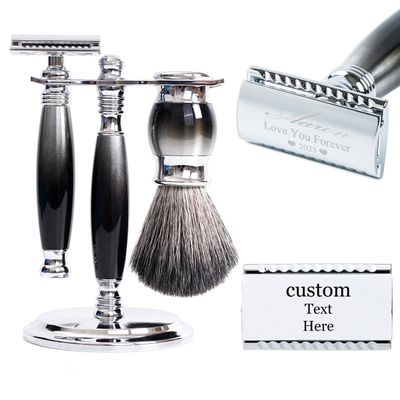 FREED customized gifts Engraving Luxury Men's Safety Razor set, Aluminum Alloy Material incloud 120 Japanese Stainless Steel Blades,It's the best gift for men, fathers,or birthdays.