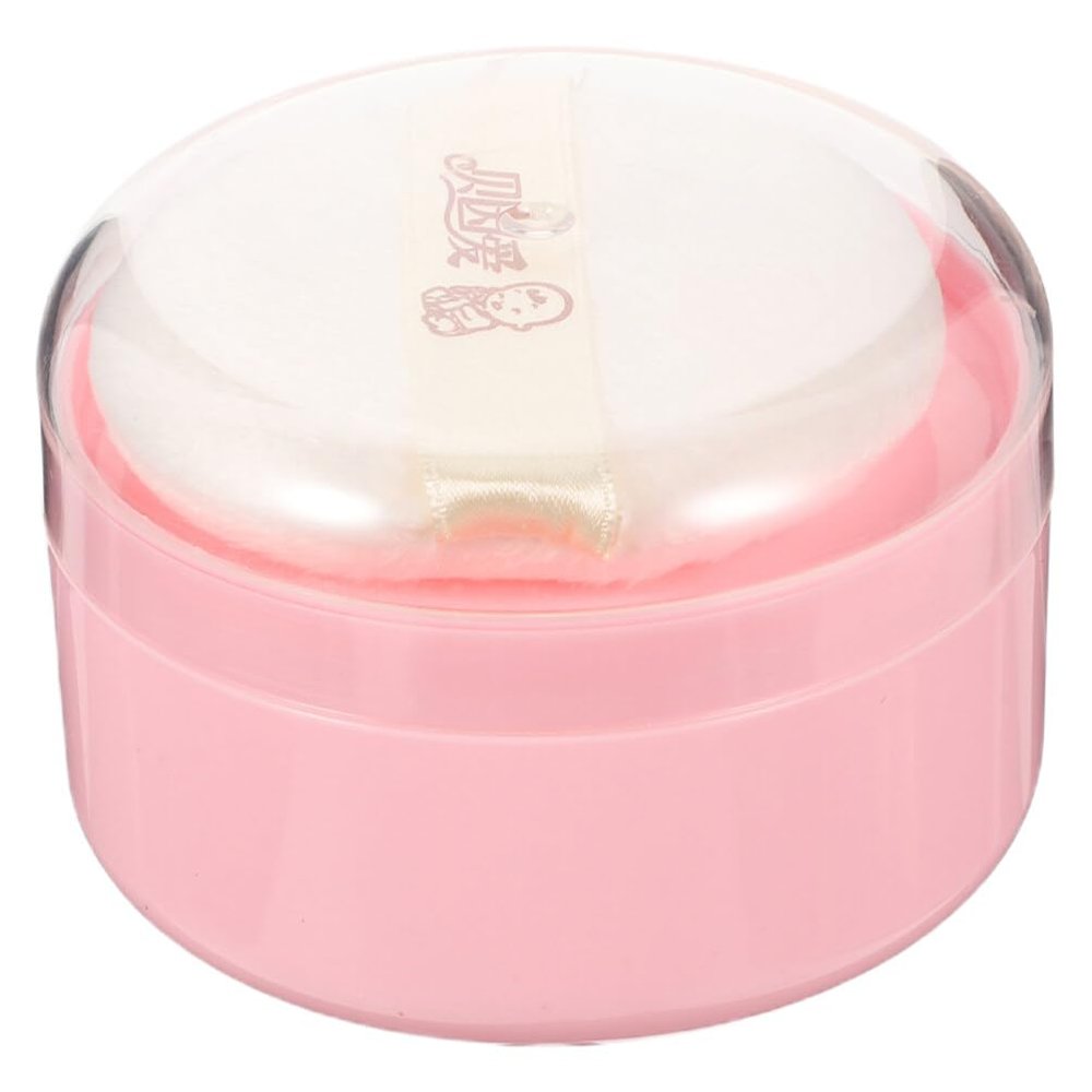 Beavorty Body Powder Puff Case with Puff Portable Storage Holder for Loose Powder Easy to Use Non-breakable for Home and Travel