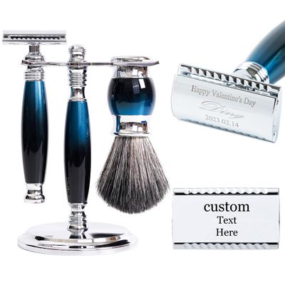 FREED customized gifts Engraving Luxury Men's Safety Razor set, Aluminum Alloy Material incloud 120 Japanese Stainless Steel Blades,It's the best gift for men, fathers,or birthdays.