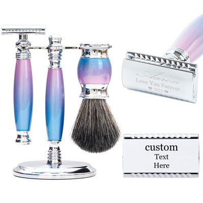 FREED customized gifts Engraving Luxury Men's Safety Razor set, Aluminum Alloy Material incloud 120 Japanese Stainless Steel Blades,It's the best gift for men, fathers,or birthdays.