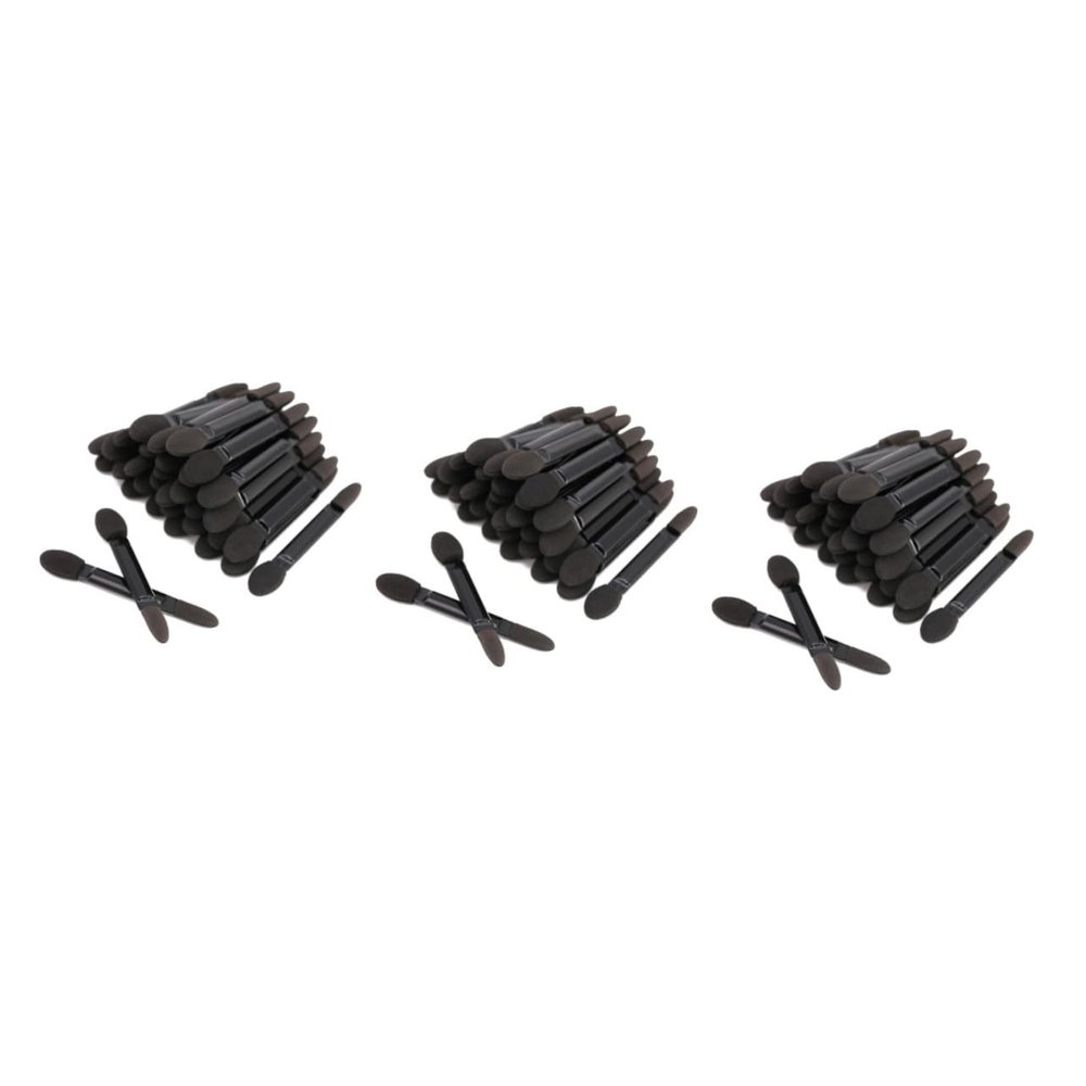 FOMIYES 150pcs Double-headed Sponge Eyeshadow Applicator Brush for Travel and Daily Use Makeup Tools for Women Black