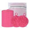 Large Reusable Makeup Remover Pads for Face, Soft Microfiber Makeup Remover Cloths Washable, Premiun 5 INCH Face Cleaning Pad with Laundry Bag, 24 Pack Pink view 1