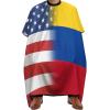 American and Colombian Flag Barber Cape Professional Hair Cutting Apron Hairdresser Cape Salon Cape for Men Women view 1
