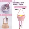 UPTOZOBLY 3 in 1 Brush Cleaning Mat with Brush Drying Holder, Silicone Makeup Brush Cleaner Mat Make Up Brush Cleaning Bowl Cosmetic Brush Washing Tool for Makeup Brush, Sponge, Powder Puff (Khaki) view 2