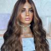 Raw Indian Virgin Human Hair Glueless Highlight Lace Frontal Wigs Body Wave Transparent Human Hair Lace Front Wigs for Black Women (24 Inch, 13x4 Lace Front Wig) view 2