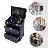 TFCFL Rolling Makeup Train Case Cosmetic Trolley Organizer Case Pink/Black 3 Tier Rolling Makeup Train Case Cosmetic Trolley Travel Storage Organizer Box (Black) view 3