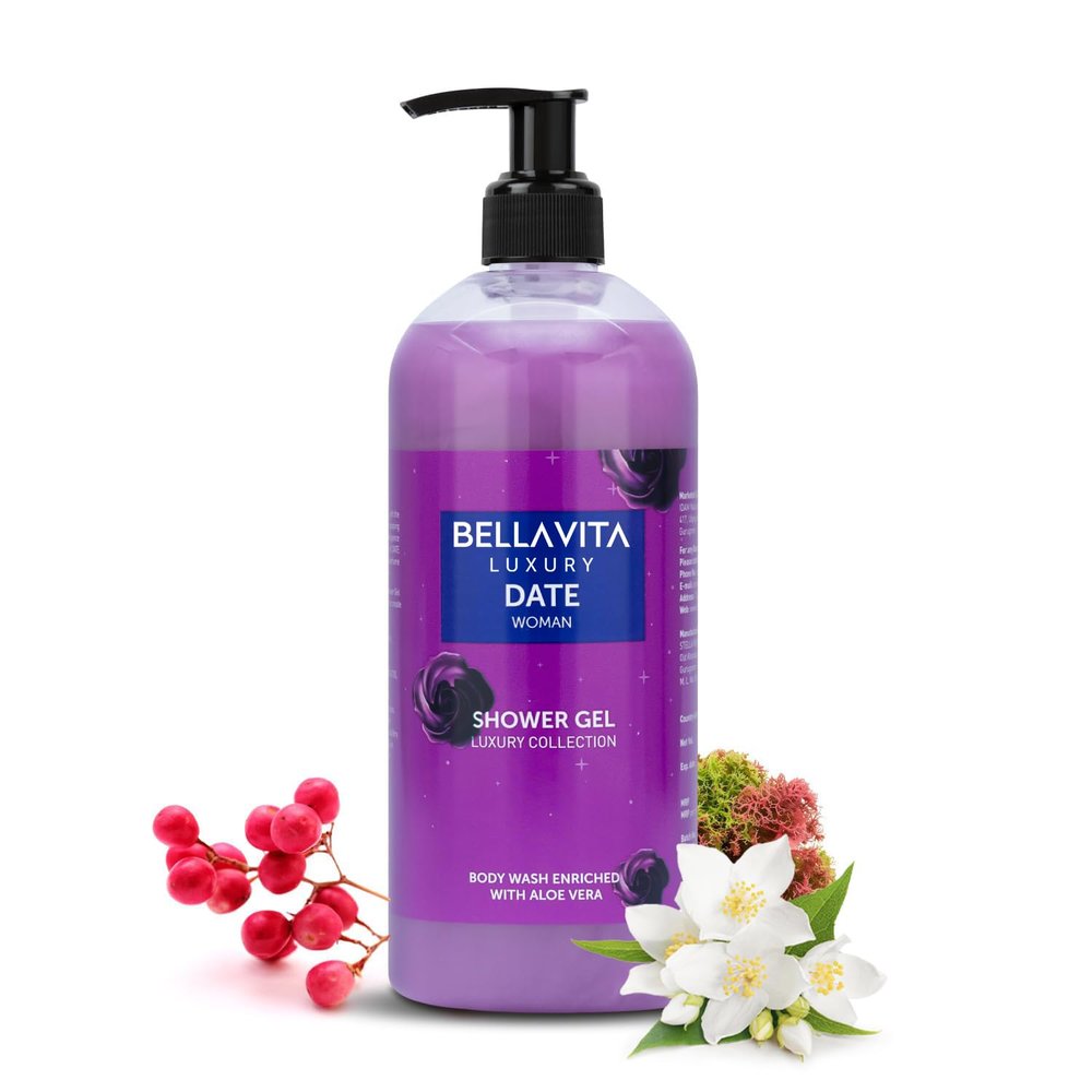 Bella Vita Luxury Date Woman Body Wash Shower Gel for Women | 500ml | Deep Cleansing, Hydrating & Moisturising with Aloe Vera Extract | Softer, Smoother Skin | Suitable for All Skin Types