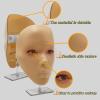 Makeup Practice Face, Liflikee Makeup Mannequin Face with Makeup Practice Face Board,Silicone Full Face Practice Eyelash Eye Shadow, for Emerging Makeup Artist, Girl's Gift, Reusable makeup Face(C01) view 2