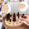 AHANDMAKER 22 Slots Small Essential Oil Bottle Holder, Wood Round Storage Display Rack Tabletop Essential Oil Bottles Wooden Storage Display Stand for Home Salon view 3