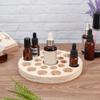 AHANDMAKER 22 Slots Small Essential Oil Bottle Holder, Wood Round Storage Display Rack Tabletop Essential Oil Bottles Wooden Storage Display Stand for Home Salon view 4