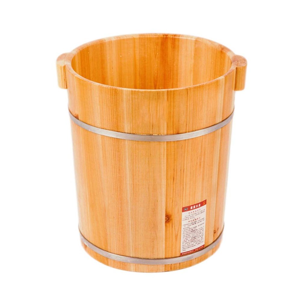BABYCE Foot Massager Spa Adult Heightening Wooden Foot Basin, Household with Lid Foot Bath, Foot Bath, Foot Bath Barrel Household, Covered Foot Bath, Fragrant Fir Foot Bath Barrel, 40cm (Color : A)