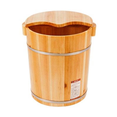 BABYCE Foot Massager Spa Adult Heightening Wooden Foot Basin, Household with Lid Foot Bath, Foot Bath, Foot Bath Barrel Household, Covered Foot Bath, Fragrant Fir Foot Bath Barrel, 40cm (Color : B)