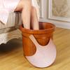 BABYCE Foot Massager Spa Foot Tub, Adult Oak with Lid Foot Bath Barrel Removable Household Wash Basin Handmade, 2 Styles, 39x35x31cm Foot Spa Household Wash Ba (Color : B) view 3