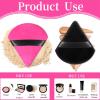6 Pieces Powder Puff Face Soft Triangle for Loose and Body Powder, Velour Makeup Sponge Set Setting Powder Puff Makeup Tools view 2