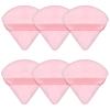 6 Pieces Powder Puff Face Soft Triangle Pink Valentines Day Gifts for Loose and Body Powder, Velour Makeup Sponge Set Setting Powder Puff Makeup Tools view 1