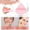 6 Pieces Powder Puff Face Soft Triangle Pink Valentines Day Gifts for Loose and Body Powder, Velour Makeup Sponge Set Setting Powder Puff Makeup Tools view 2