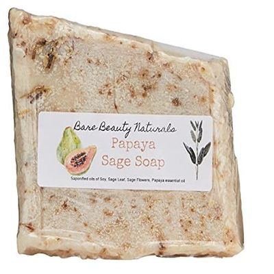100% Natural Papaya Sage Cognitive Purification Soap- Anti Aging- Skin Toner- Rejuvenating Handmade Soap- Moisturizing Soap for Men and Women (Subway cut 15-16.9 oz, Full Body Wash Band)