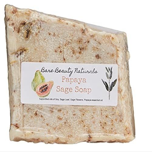 100% Natural Papaya Sage Cognitive Purification Soap- Anti Aging- Skin Toner- Rejuvenating Handmade Soap- Moisturizing Soap for Men and Women (Subway cut 15-16.9 oz, Full Body Wash Band)