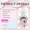 Fall Press on Nails Medium Almond SWEKKE Fake Nails Brown Gradient Full Cover Leaves False Nails with Designs Glitter Glossy Glue on Nails Manicure Artificial Acrylic Nails for Women Girls 24Pcs view 2