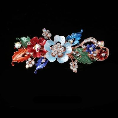 Barrette Crystal Hairpin Flower Barrettes Resin Foral Hair Clip Headwear For Woman Girls Hair Styling Accessories (Color : Multicolor)