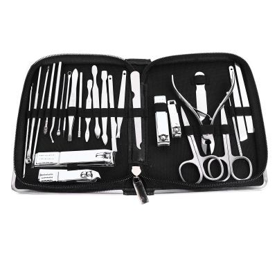 26Pcs Stainless Steel Nail Clipper Kit with Eyebrow Tweezers, Dead Skin Clipper, Ear Picker - Versatile, Easy to Use for Nail Grooming at Home