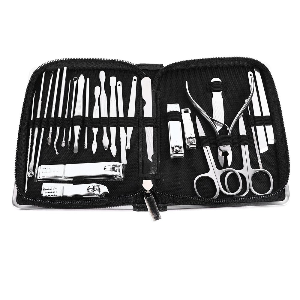 26Pcs Stainless Steel Nail Clipper Kit with Eyebrow Tweezers, Dead Skin Clipper, Ear Picker - Versatile, Easy to Use for Nail Grooming at Home