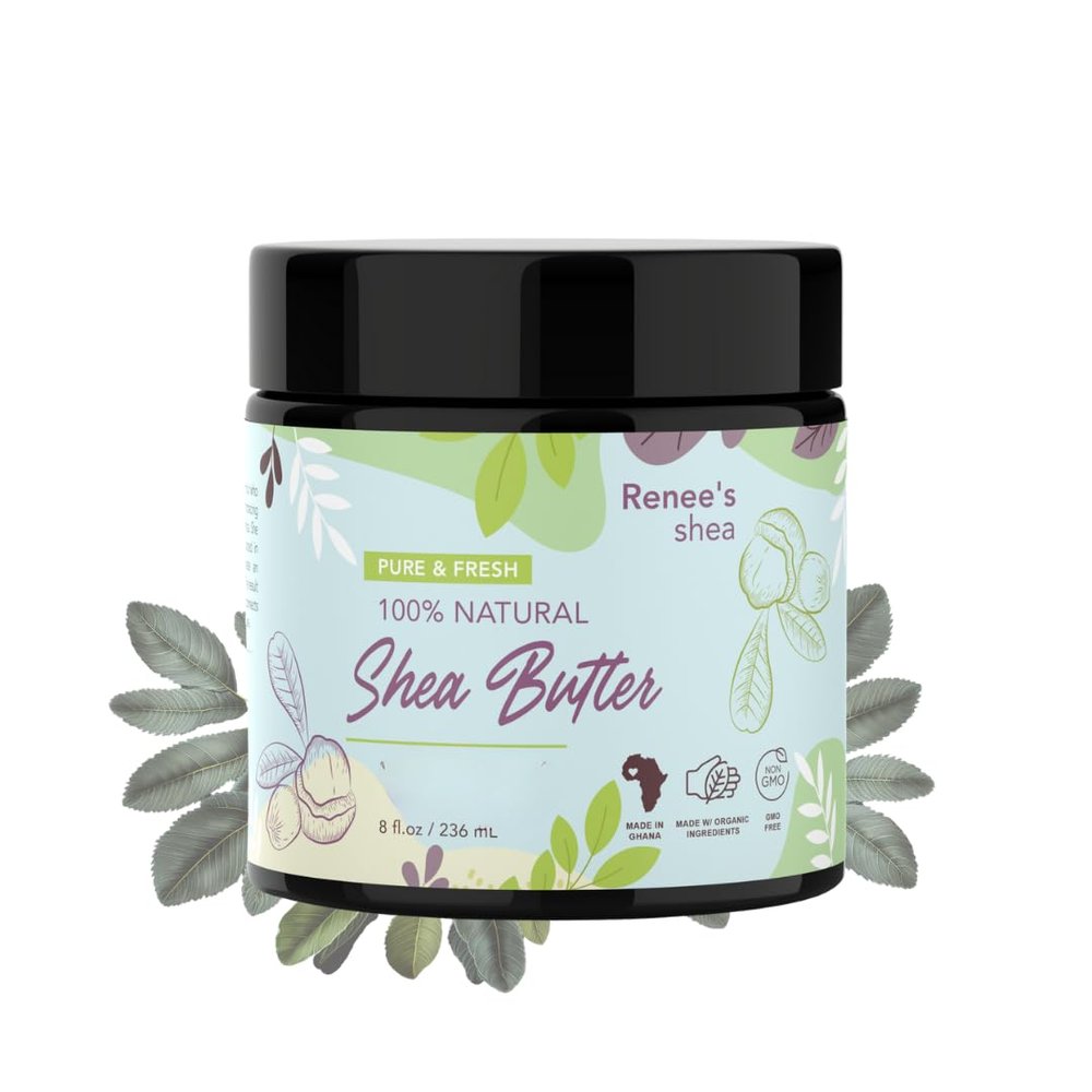 Black Star Gift Shop 100% Natural African Shea Butter Organic Pre-Softened Easy to Apply Raw Unrefined Pure from Ghana, For Skin, Hair, 8 oz
