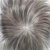 Soft Full French Lace Mens Toupee Human Hair System Toupee For Men Natural Hairline Male Hair Prosthesis Breathable Hairpiece 8"X10"#1B80 Off Black with 80% gray hair -90% density view 4