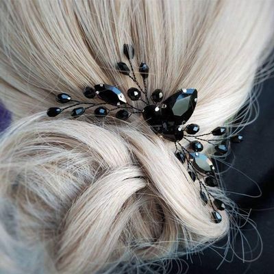 Beavorty 3pcs Hair Side Combs Women Gothic Bridal Hair Accessories Wedding Bride Hair Clip Halloween Headpiece