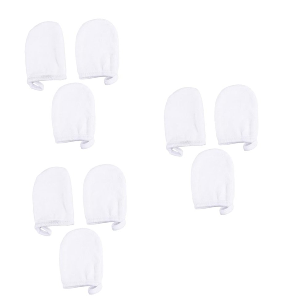 Beavorty 9pcs Soft Facial Cleaning Gloves Thickened Makeup Removal Pads for Effortless Cosmetic Cleansing Reusable and Washable Elegant White