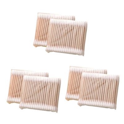 FRCOLOR 3sets Pack of 100 Disposable Double-tipped Cotton Swabs for Ear Cleaning Makeup 5pack*3