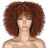 10IN Short Afro Kinky Curly Wig With Bangs Dark Brown Loose Synthetic Wigs Cosplay Fluffy Natural Wigs For Women 350R 10inches view 1