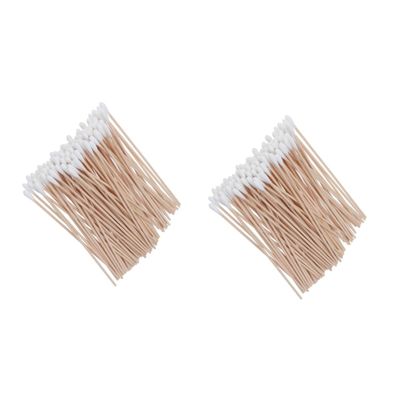 Healifty 200pcs Medical Swabs Handle Long Cotton Sticks for Ear Cleaning Makeup Tool Wound Care Reusable Rounds