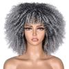 10In Afro Kinky Curly Wigs With Bangs For Black Women Blonde Mixed Brown Synthetic Cosplay African Wigs 350R 10inches view 2