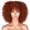 10In Afro Kinky Curly Wigs With Bangs For Black Women Blonde Mixed Brown Synthetic Cosplay African Wigs 350R 10inches view 3