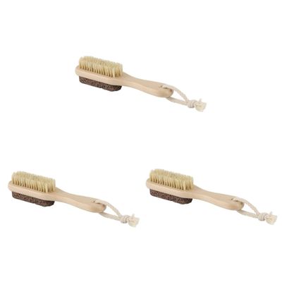 Healifty 3pcs Double-Sided Pumice Foot Scraper Bristle Brush Dead Skin Remover for Smooth Feet Portable Pedicure Care Accessory