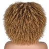 10IN Short Afro Kinky Curly Wig With Bangs Dark Brown Loose Synthetic Wigs Cosplay Fluffy Natural Wigs For Women 1B-0906 10inches view 4
