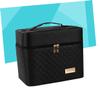 FOMIYES 2layer Travel Makeup Box Case Extendable Makeup Organizer Compartments Portable Cosmetics Storage Black view 3