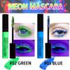 2 Colored Mascara for Eyelashes Set,Blue Green Halloween Fluorescent Colorful Waterproof Long lasting Charming Voluminous Mascara for Women Cruelty Free Vegan Eye Makeup (02# Green &05# Blue) view 2